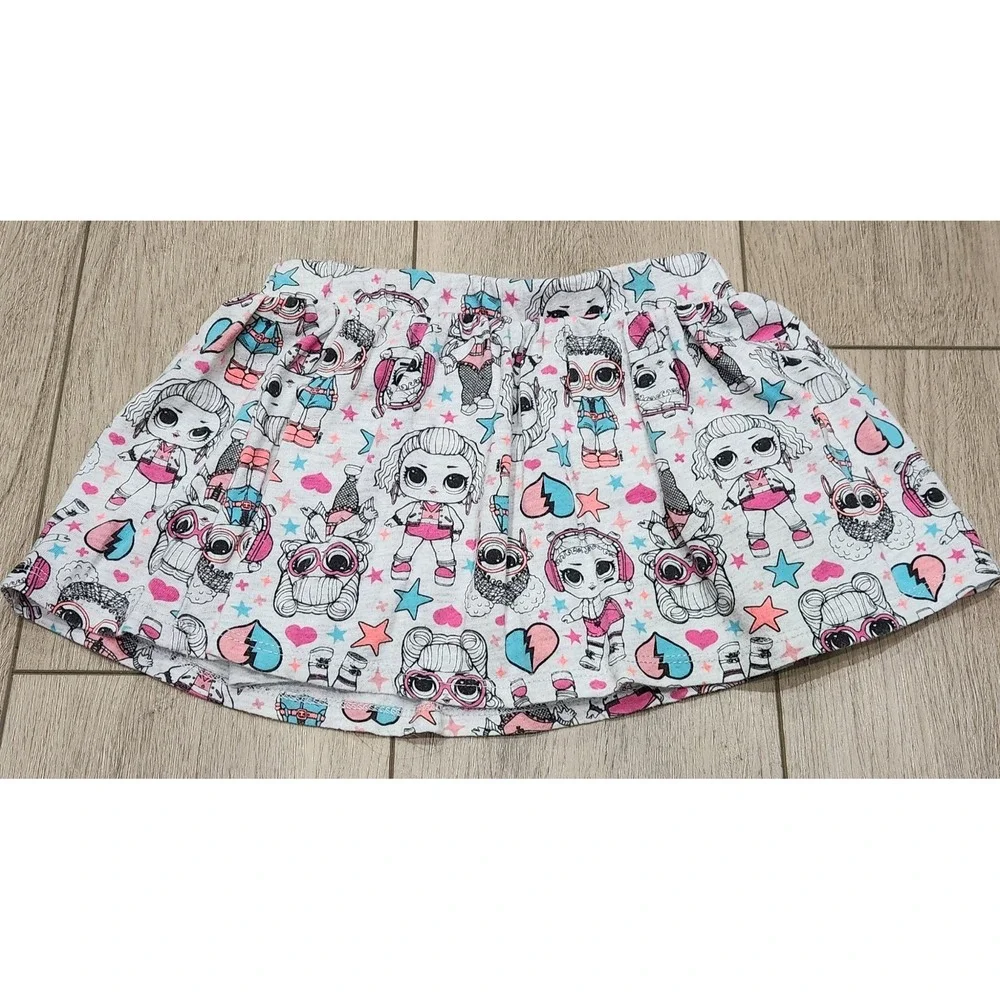 LOL Surprise Doll Girls Skort (Skirt with‎ Shorts)  XS 4-5  Gray